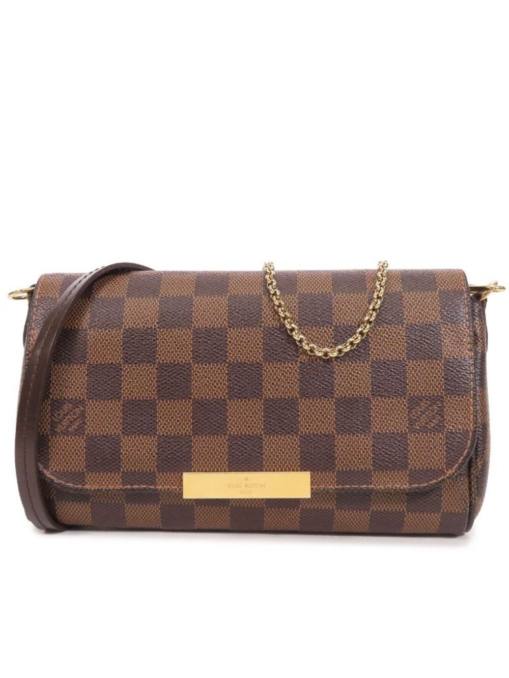 Louis Vuitton Favorite PM Brown Damier Canvas Chain Pochette